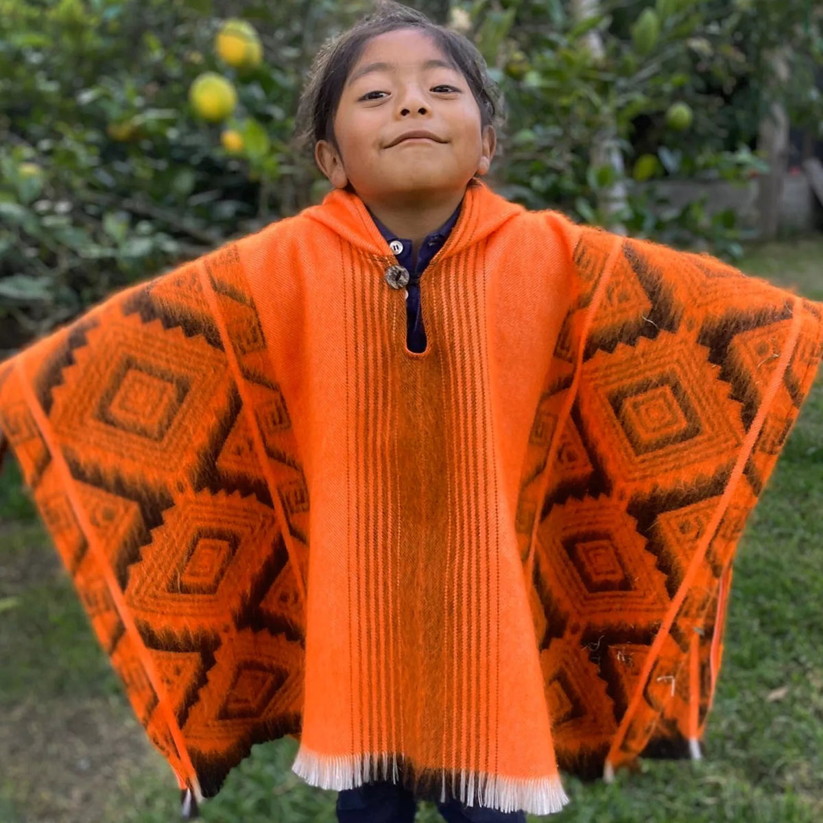 Upano Kids' Alpaca Wool Poncho - Comfortable & Warm | Ecualama