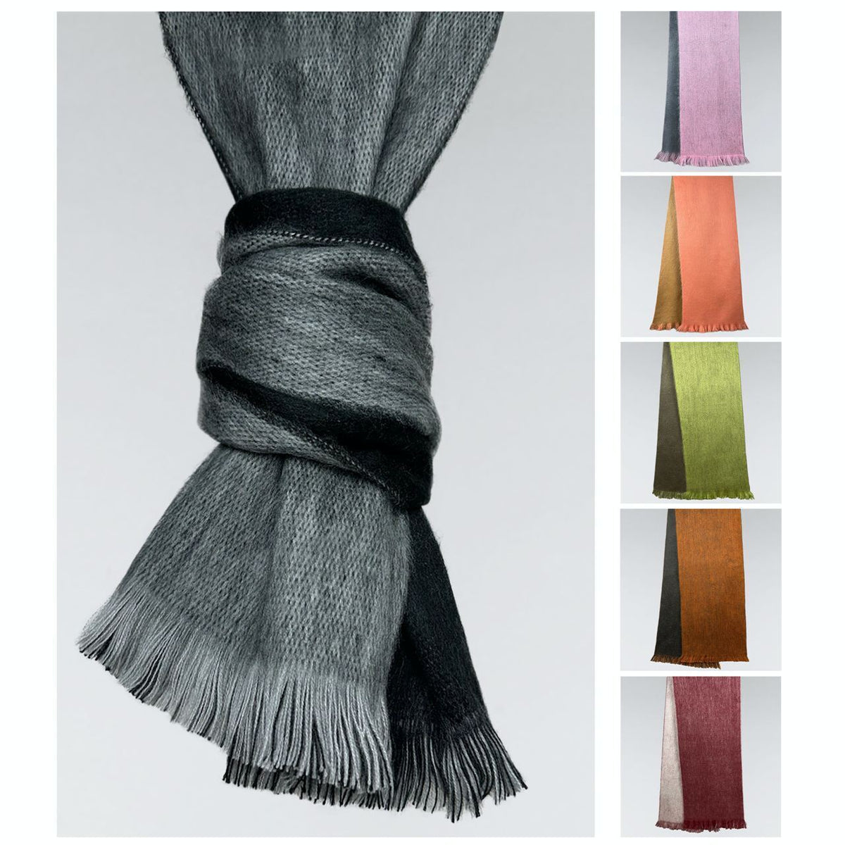 Alpaca Wool Scarves - Dual-Tone, Brushed Finish - Authentic Ecuadorian