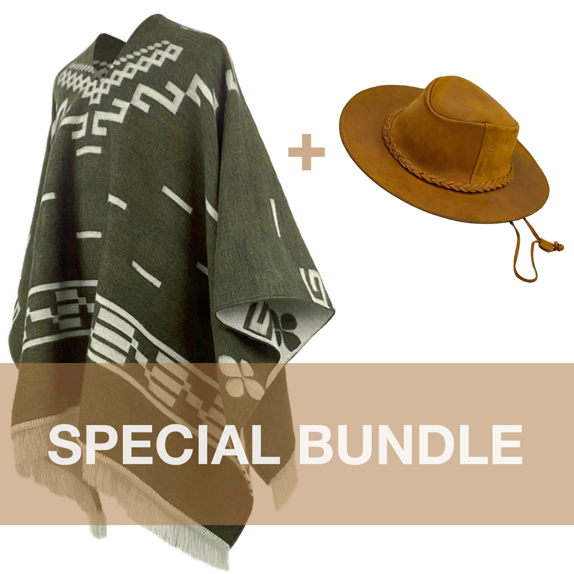 Clint Eastwood Western Cowboy bundle - buy a poncho and a hat and SAVE!