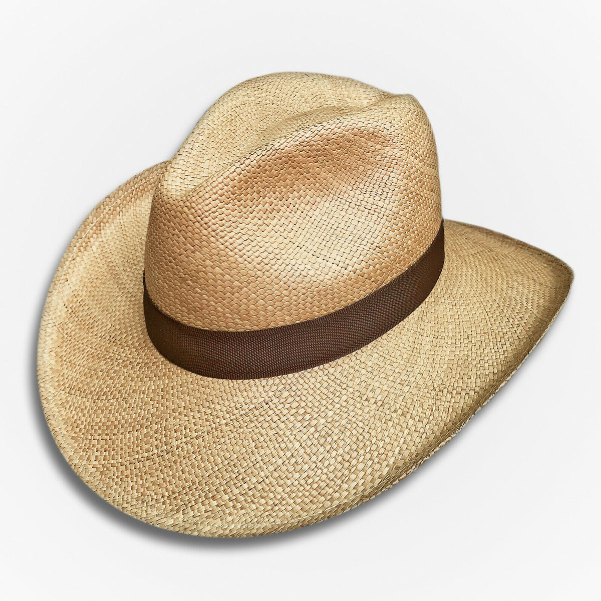 Genuine Cowboy Vaquero Style Panama Hat Handwoven In Ecuador