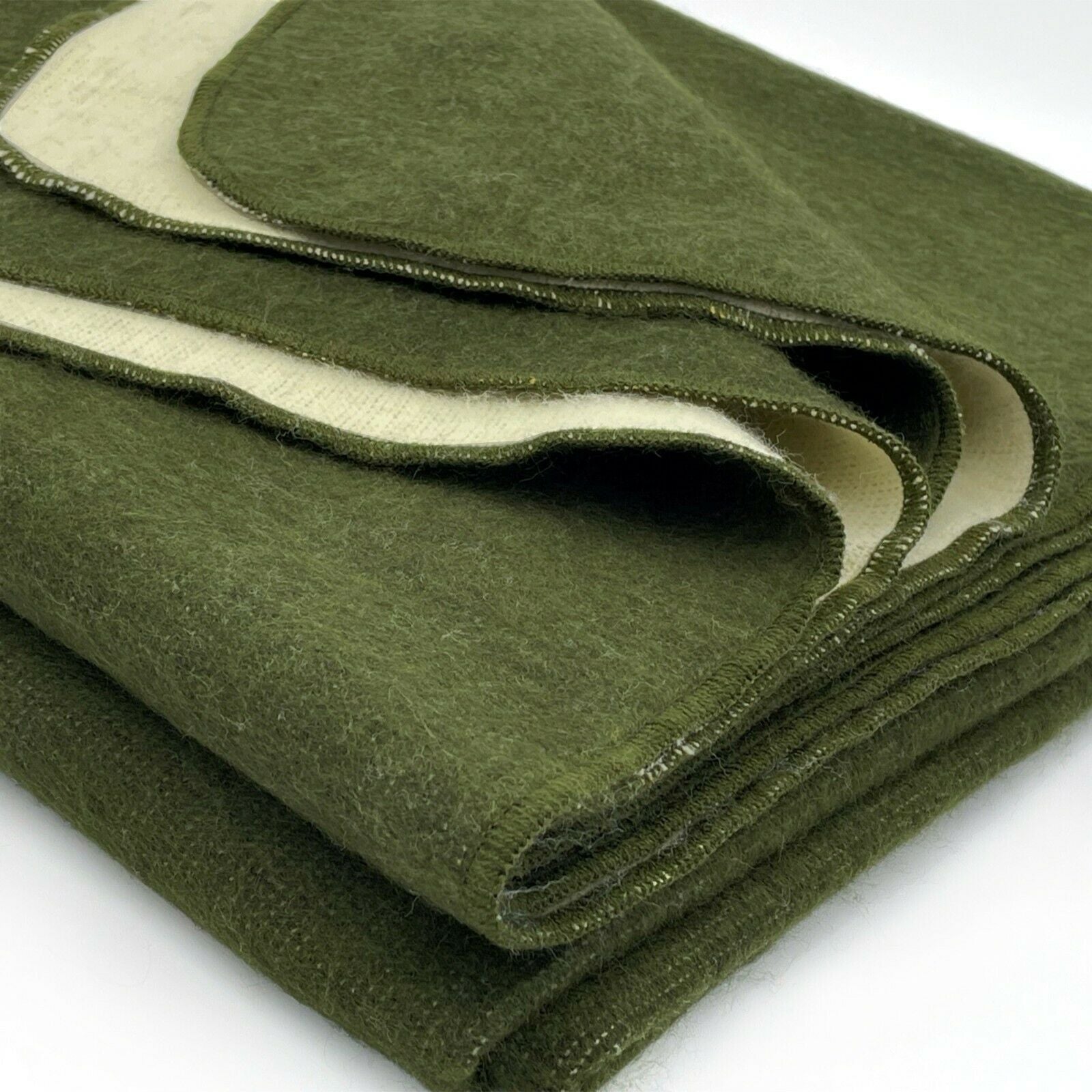 Nulti - Baby Alpaca Blanket - Extra Large - Solid reversible - olive green/cream