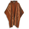 Llama Wool Unisex South American Handwoven Hooded Poncho - diamonds pattern