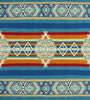 Quilotoa - Baby Alpaca Blanket - Extra Large - Reversible Aztec Pattern - turquoise-blue-cream