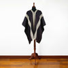 Zurmi - Llama Wool Unisex South American Handwoven Thick Serape Poncho - striped - dark purple