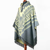 Quimi - Baby Alpaca wool Unisex Hooded Poncho Pullover S-XXL - Aztec pattern