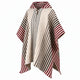Rasu striped llama wool hooded poncho, studio three-quarter view