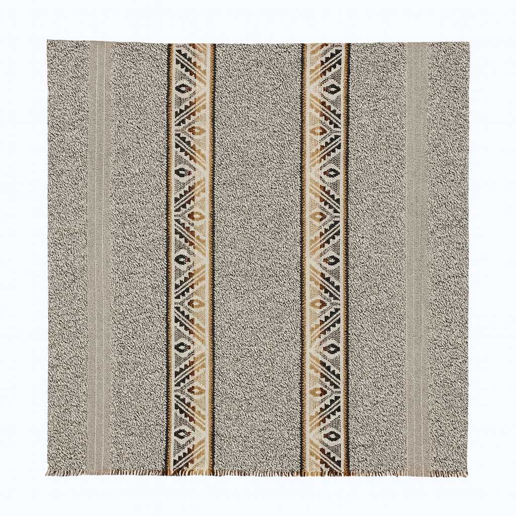 Chicaloma - Heavy and Thick Llama wool throw Blanket - Geometric pattern