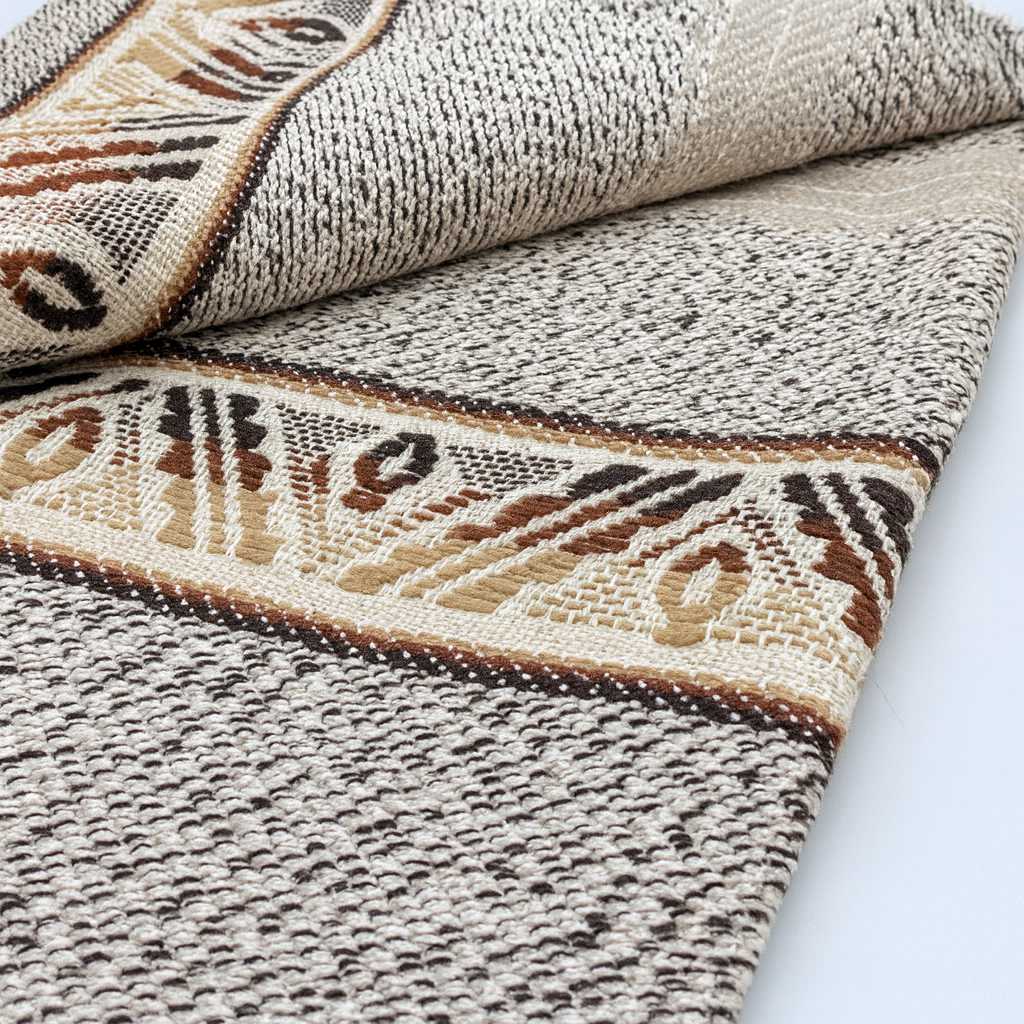 Chicaloma - Heavy and Thick Llama wool throw Blanket - Geometric pattern