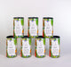 Stack of 7 KAMM cacao tubes showcasing eco-friendly packaging