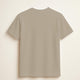 100% organic cotton premium unisex t-shirt, soft cotton blend, fair trade, Pachamama Sand plain sand beige, back view