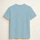 100% organic cotton premium unisex t-shirt, soft cotton blend, fair trade, Andean Sky plain sky blue, back view
