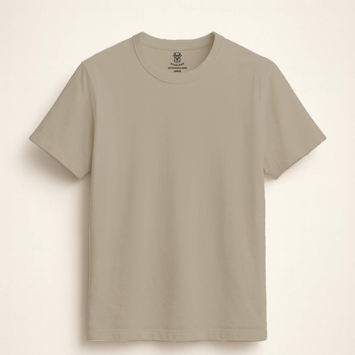 Beige t-shirt on a light beige background