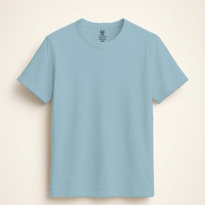 Light blue t-shirt on a beige background