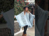Load and play video in Gallery viewer, Chambira - Lightweight Baby Alpaca Fringed Hooded Poncho - Andean Sky Blue &amp; Charcoal - Unisex