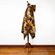 Quilajalo - Baby Alpaca Wool Unisex Hooded Poncho Pullover - Brown Aztec Pattern - S-XXL