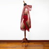 Huambi - Lightweight Baby Alpaca Fringed Hooded Poncho - Crimson - Unisex