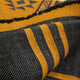 Totoras - Heavy and Thick Extra Large Llama wool artisanal handwoven Blanket - Mustard Gold / Black - Aztec Pattern