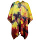 Yasuni - 100% Llama Wool Handwoven Poncho - Unisex - Yellow & Red Abstract Pattern