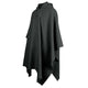 Zumbahua 100% llama wool hooded poncho – product photo 2