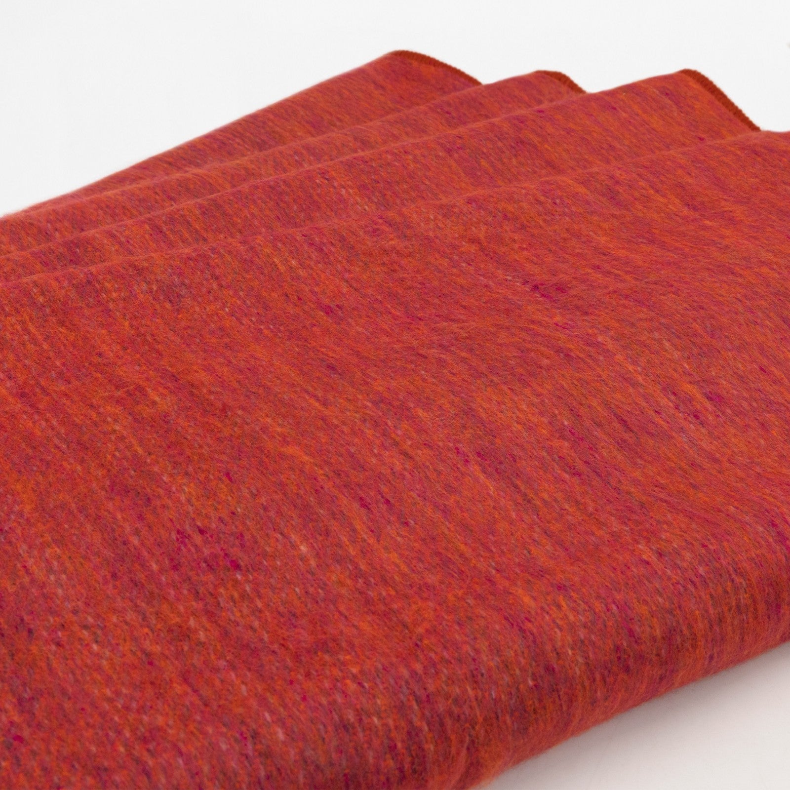 Kuyana - Double Density Baby Alpaca Wool Throw Blanket / Sofa Cover - Queen 94 x 65 - Fiery Red