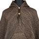 Chaska - 100% Llama Wool Handwoven Hooded Poncho – Earth Brown Pattern – Pocket - Unisex