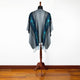 Achupallas - Lightweight Fine Alpaca Wool UNISEX Ruana Cape Poncho/Shawl - Gray with authentic blue pattern