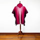 Pucaloma - Llama Wool Unisex South American Handwoven Hooded Poncho - pink-purple striped pattern