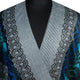 Achupallas - Lightweight Fine Alpaca Wool UNISEX Ruana Cape Poncho/Shawl - Gray with authentic blue pattern