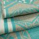 Chugchilan - Heavy and Thick Extra Large Llama wool artisanal handwoven Blanket - Turquoise/Sand - Aztec Pattern