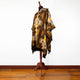 Quilajalo - Baby Alpaca Wool Unisex Hooded Poncho Pullover - Brown Aztec Pattern - S-XXL