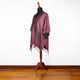 Guayllabamba - Lightweight Fine Alpaca Wool UNISEX Ruana Cape Poncho/Shawl - Rose Pink with authentic black pattern