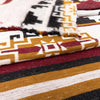 Capirona - Heavy and Thick Extra Large Llama wool artisanal handwoven Blanket - Burgundy/Mustard - Aztec Pattern