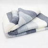 Cayambe - Fine Alpaca Wool Throw Blanket / Sofa Cover - Queen 95 x 65 in -Serene Stripes in White & Shades of Gray