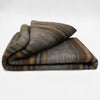 Chilcapamba - Baby Alpaca Wool Throw Blanket / Sofa Cover - Queen 96 x 67 in - Earth Tone Striped in Brown, Coffee and Cocoa