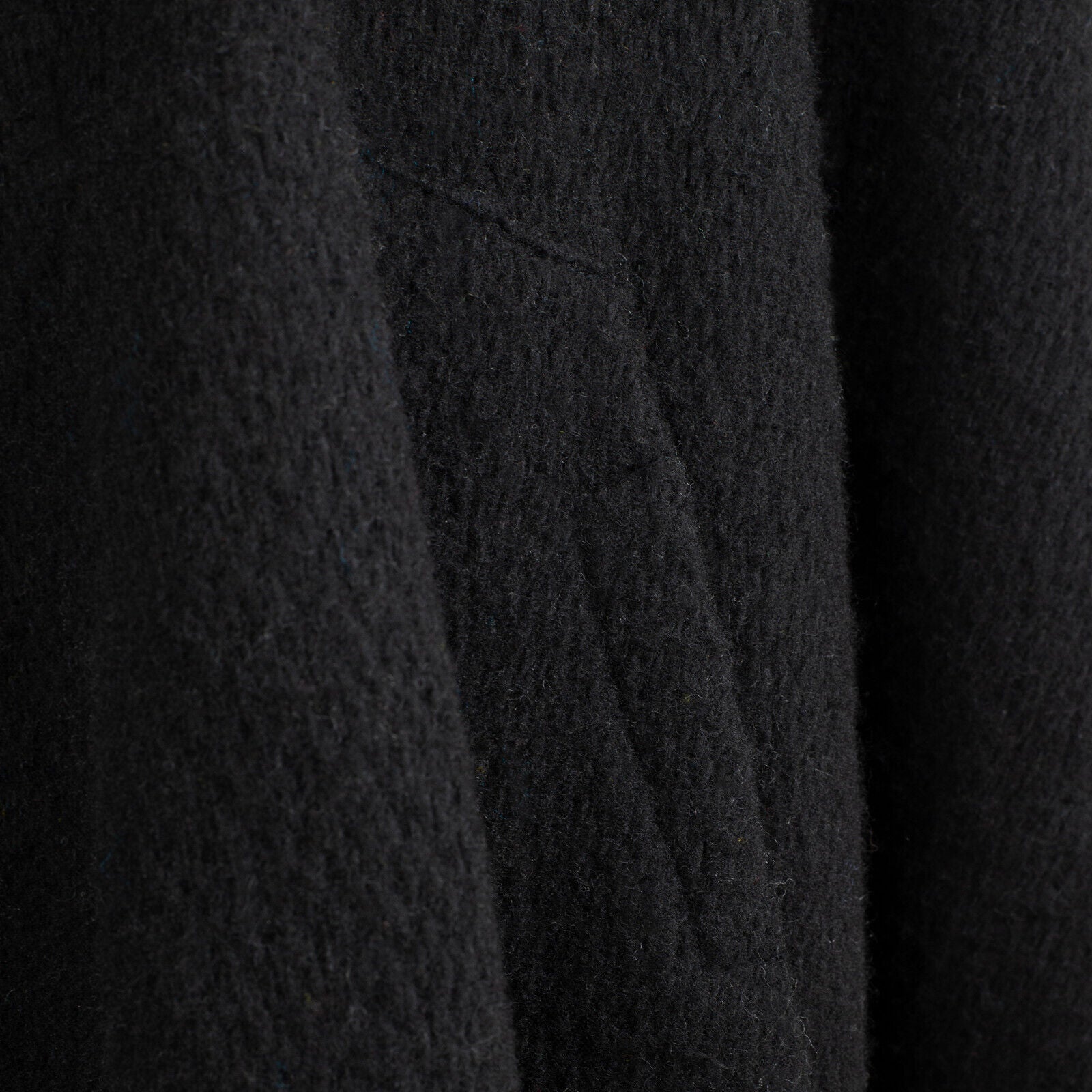 Condolanga - Llama Wool Unisex South American Handwoven Hooded Poncho - solid black pattern - pocket