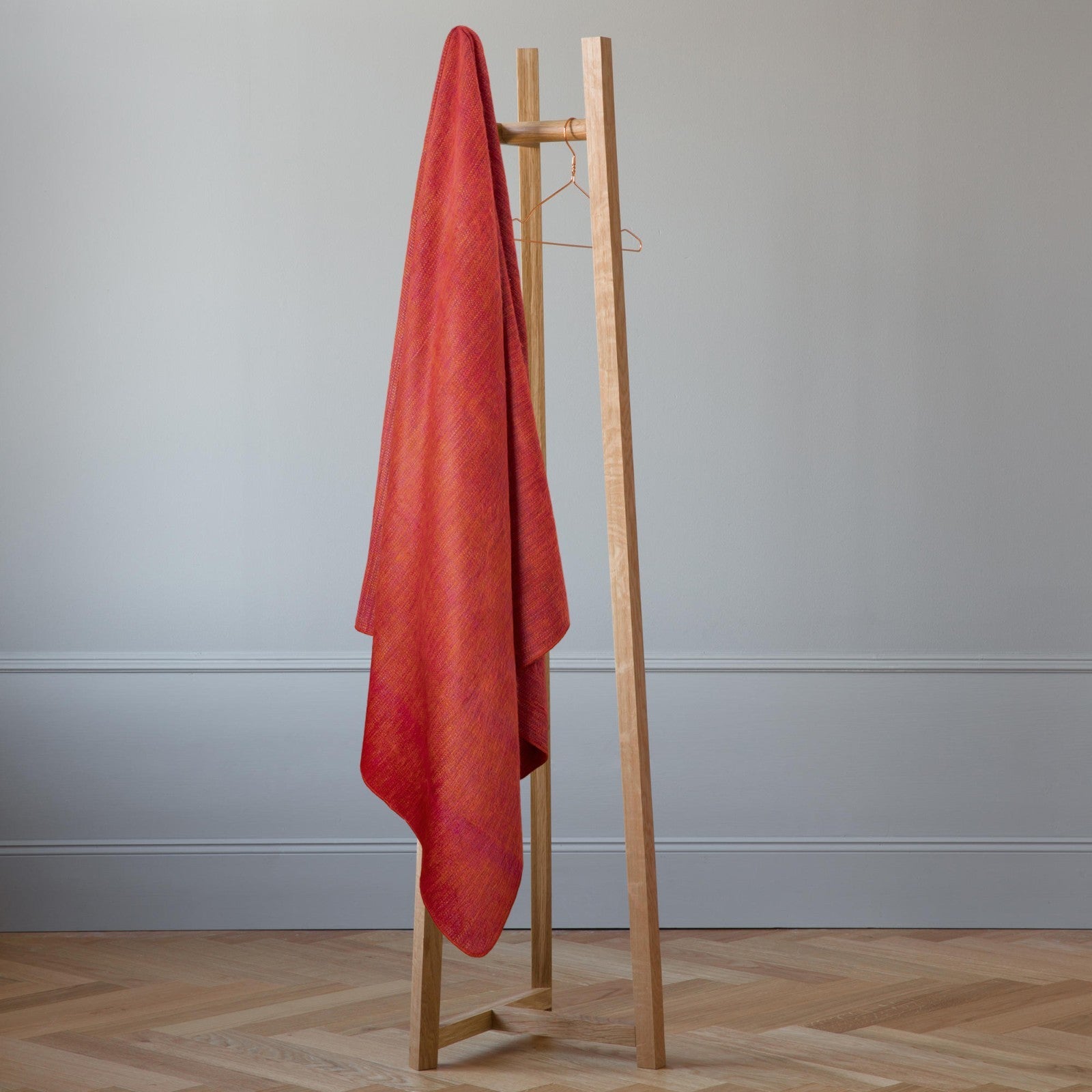 Kuyana - Double Density Baby Alpaca Wool Throw Blanket / Sofa Cover - Queen 94 x 65 - Fiery Red