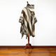 Nunka - Llama Wool Unisex South American Handwoven Thick Hooded Poncho - Andean pattern - natural colours