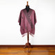 Guayllabamba - Lightweight Fine Alpaca Wool UNISEX Ruana Cape Poncho/Shawl - Rose Pink with authentic black pattern