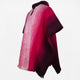 Pucaloma - Llama Wool Unisex South American Handwoven Hooded Poncho - pink-purple striped pattern