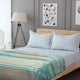 Chugchilan - Heavy and Thick Extra Large Llama wool artisanal handwoven Blanket - Turquoise/Sand - Aztec Pattern