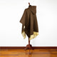 Tigua - Baby Alpaca wool Hooded Unisex Poncho S-XXL - Solid pattern - Earth Brown