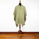 Pillagua - 100% Llama Wool Handwoven Hooded Poncho - Unisex - solid olive green - pocket