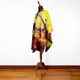 Yasuni - 100% Llama Wool Handwoven Poncho - Unisex - Yellow & Red Abstract Pattern