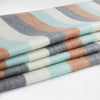 Yanacocha - Baby Alpaca Wool Throw Blanket / Sofa Cover - Queen 97 x 67 in - Multicolor Striped in Aqua blue, Ivory, Slate & Clay Tones