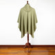 Pillagua - 100% Llama Wool Handwoven Hooded Poncho - Unisex - solid olive green - pocket