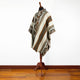 Nunka - Llama Wool Unisex South American Handwoven Thick Hooded Poncho - Andean pattern - natural colours