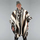 Nunka - Llama Wool Unisex South American Handwoven Thick Hooded Poncho - Andean pattern - natural colours