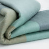 Tulabug - Baby Alpaca Wool Throw Blanket / Sofa Cover - Queen 97 x 65 in - Multicolor Striped in Aqua blue, Slate & Sand Tones