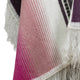 Salasaca - Lightweight Baby Alpaca Fringed Hooded Poncho - Ivory, Gray, Pink & Plum - Unisex
