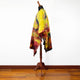 Yasuni - 100% Llama Wool Handwoven Poncho - Unisex - Yellow & Red Abstract Pattern
